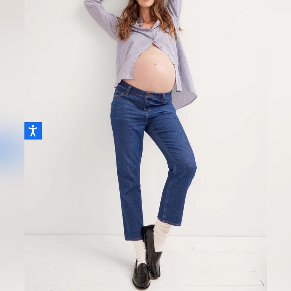 Hatch the Straight Leg Maternity Jean, true blue sz 29